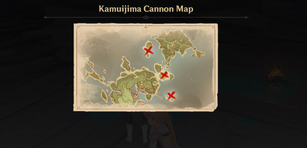 Genshin Impact Kamujima Cannon Map