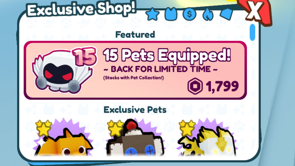 Pet Simulator X - 15 Pets Equipped Game Pass
