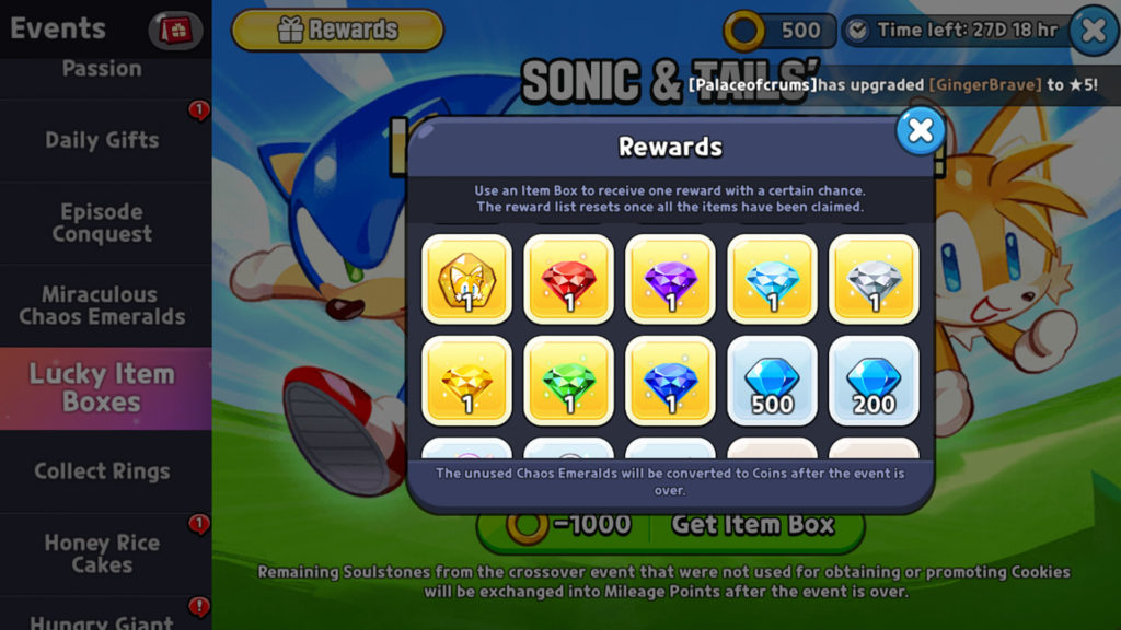 Sonic & Tails Cookie Lucky Item Boxes Cookie Run Kingdom