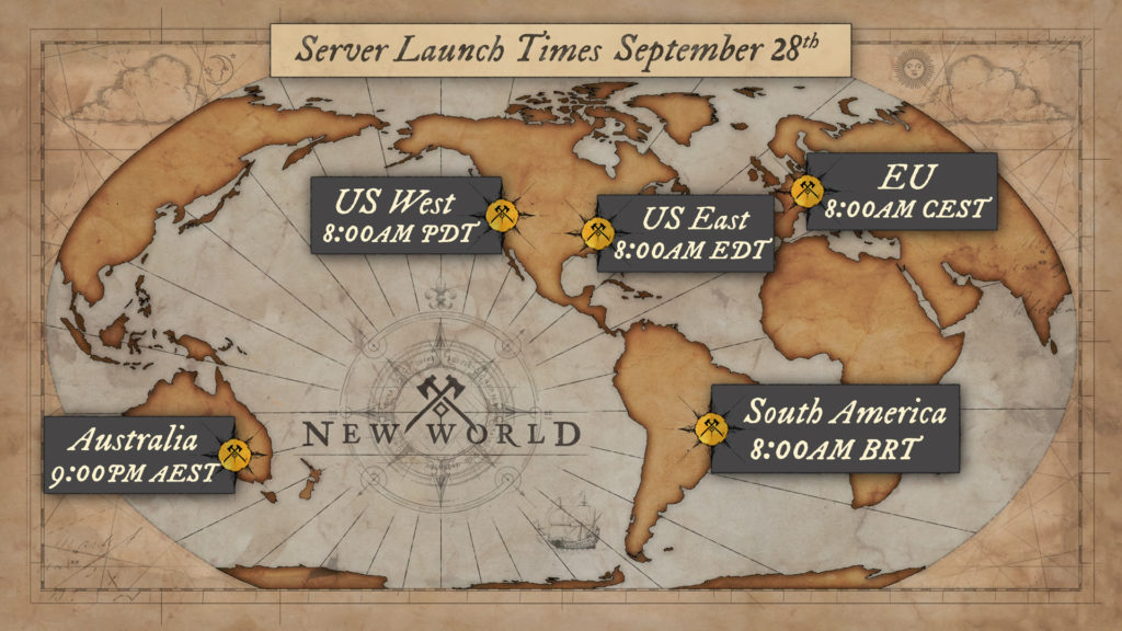 New World worldwide release times