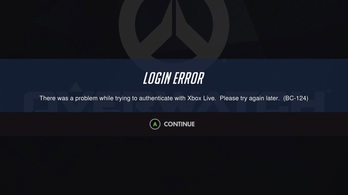 Overwatch Login Error BC-124 on Xbox - How to Fix