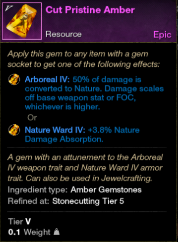 new world amber gem