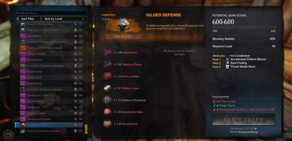 New World Legendary Armor and Weapons - Gilded Defense