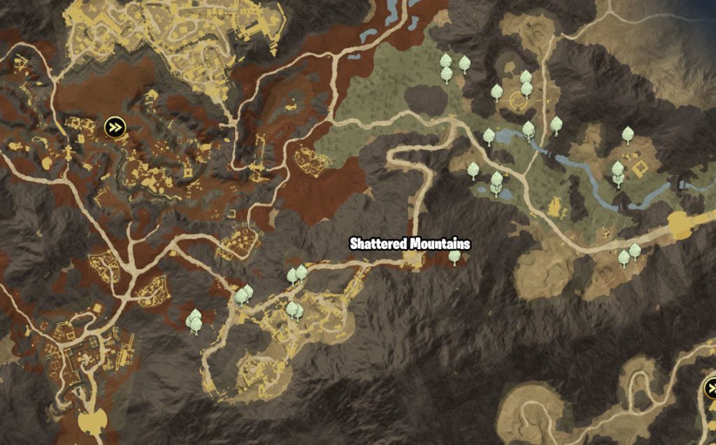 New World Ironwood locations - Shattered Mountains