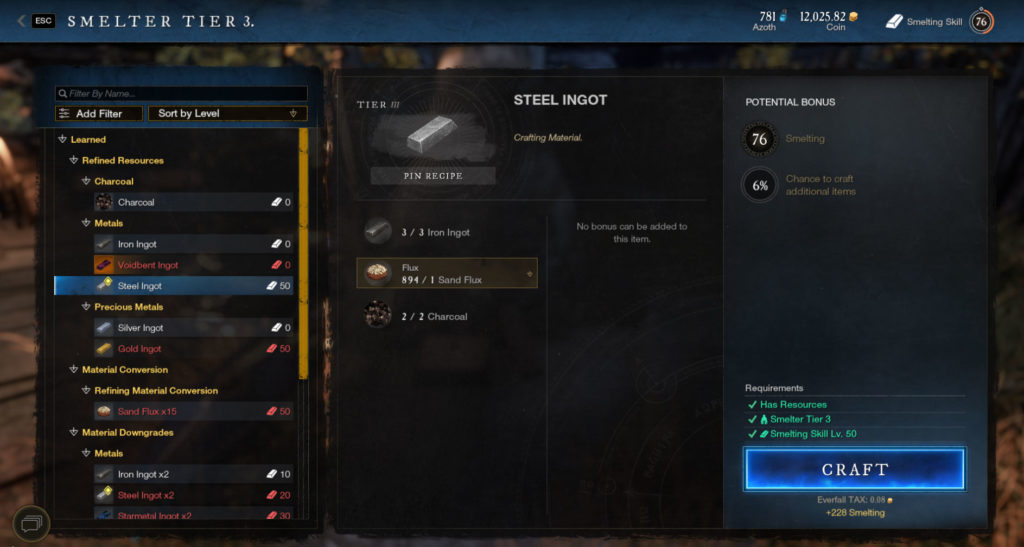 Where to find Steel in New World