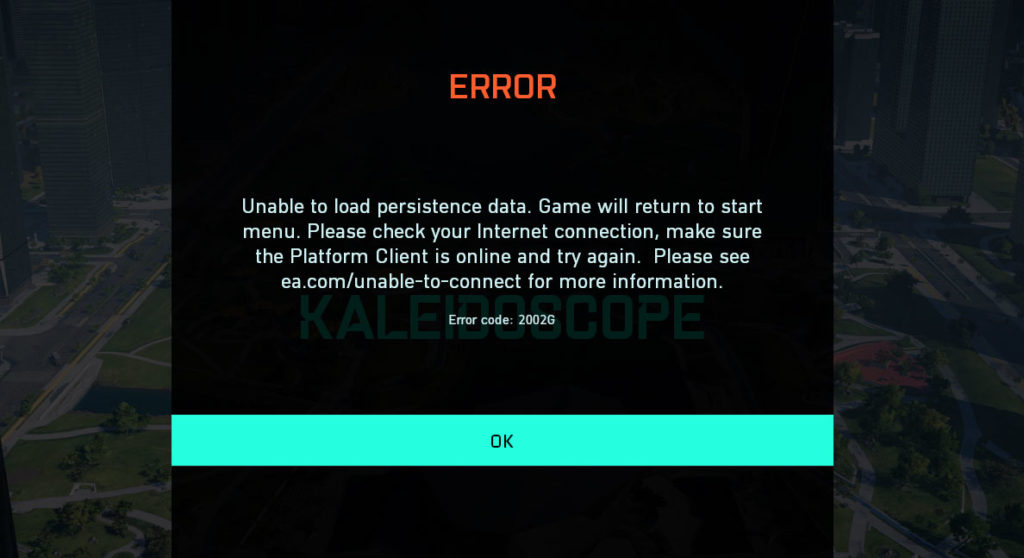 Battlefield 2042 Unable to load persistence data