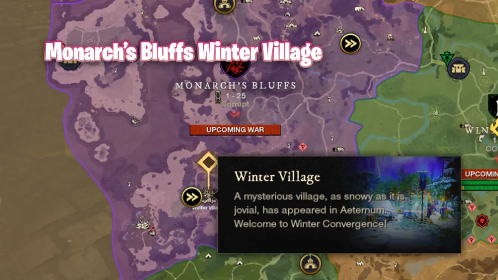 All Winter Village Locations in New World - Monarch's Bluffs