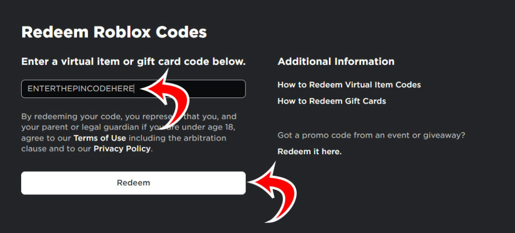 Redeem Roblox Codes Enter virtual item or gift card code below.  912953128961 - iFunny