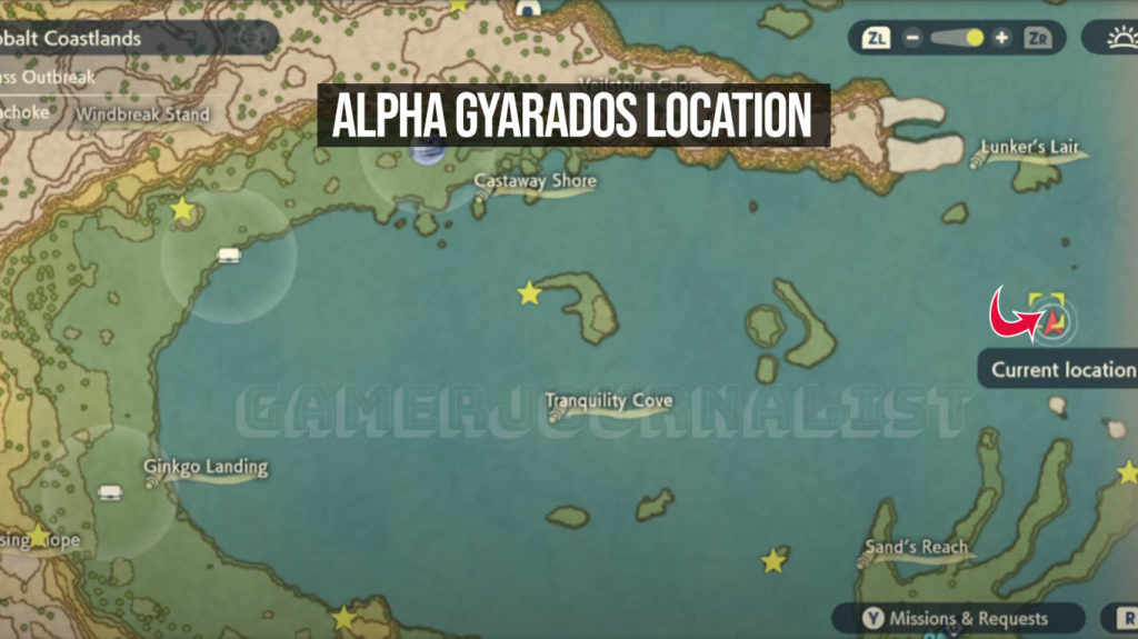 Alpha Gyarados Location in Cobalt Coastlands - Pokemon Legends Arceus