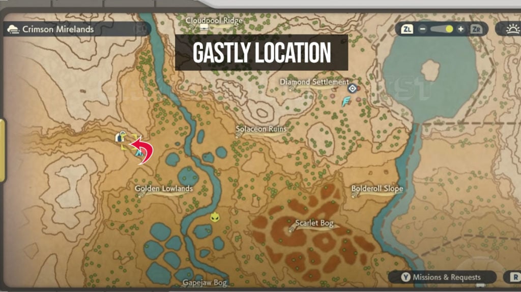 Where to Find a Gastly in Pokemon Legends Arceus