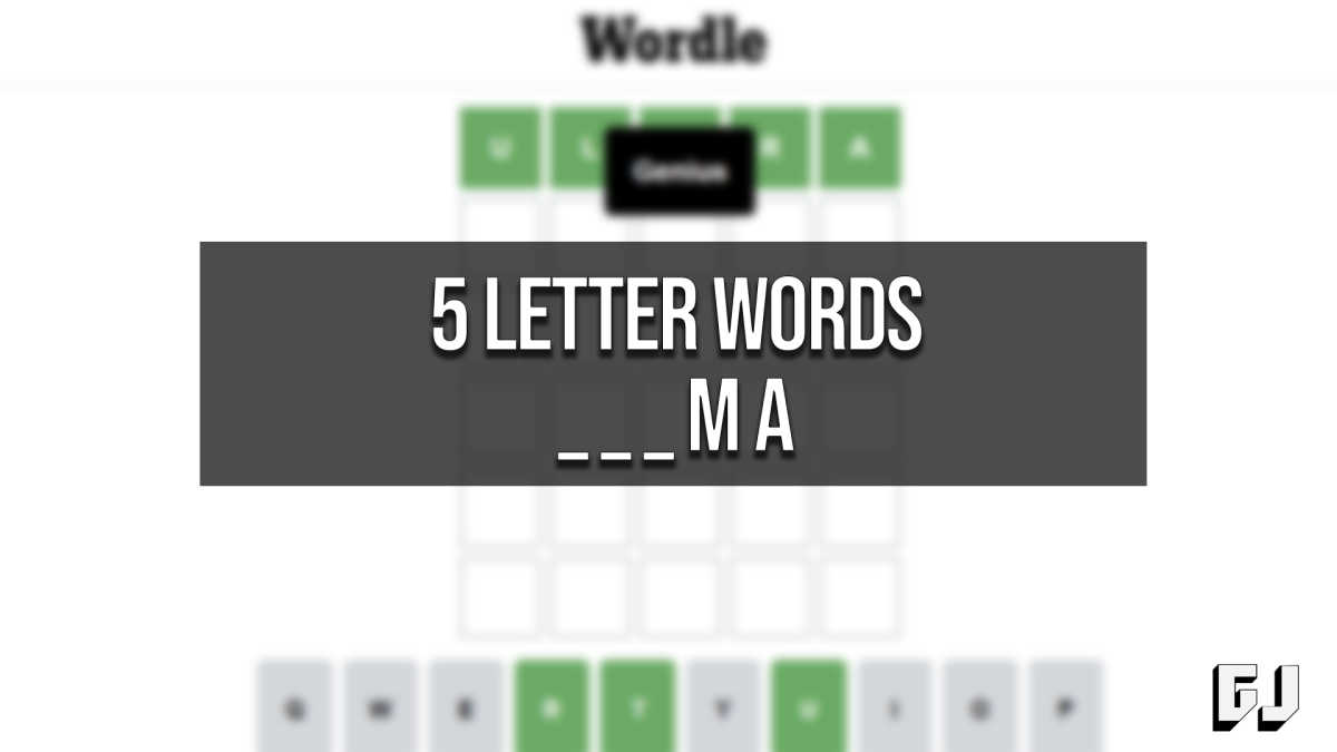 5 Letter Words Ending MA