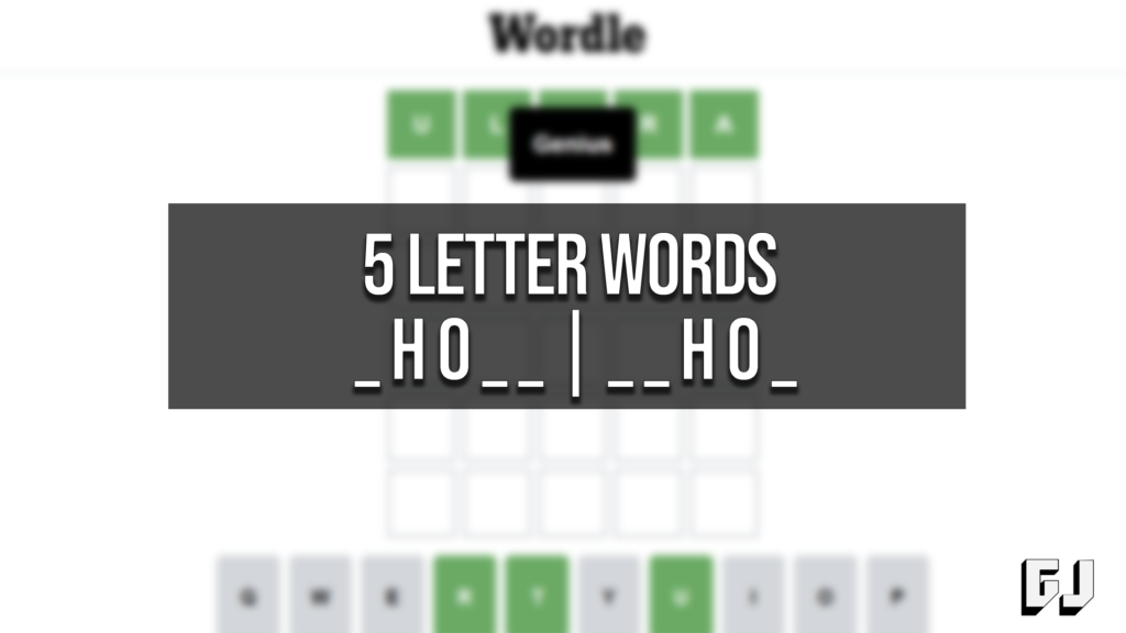 Words With Ho 5 Letters