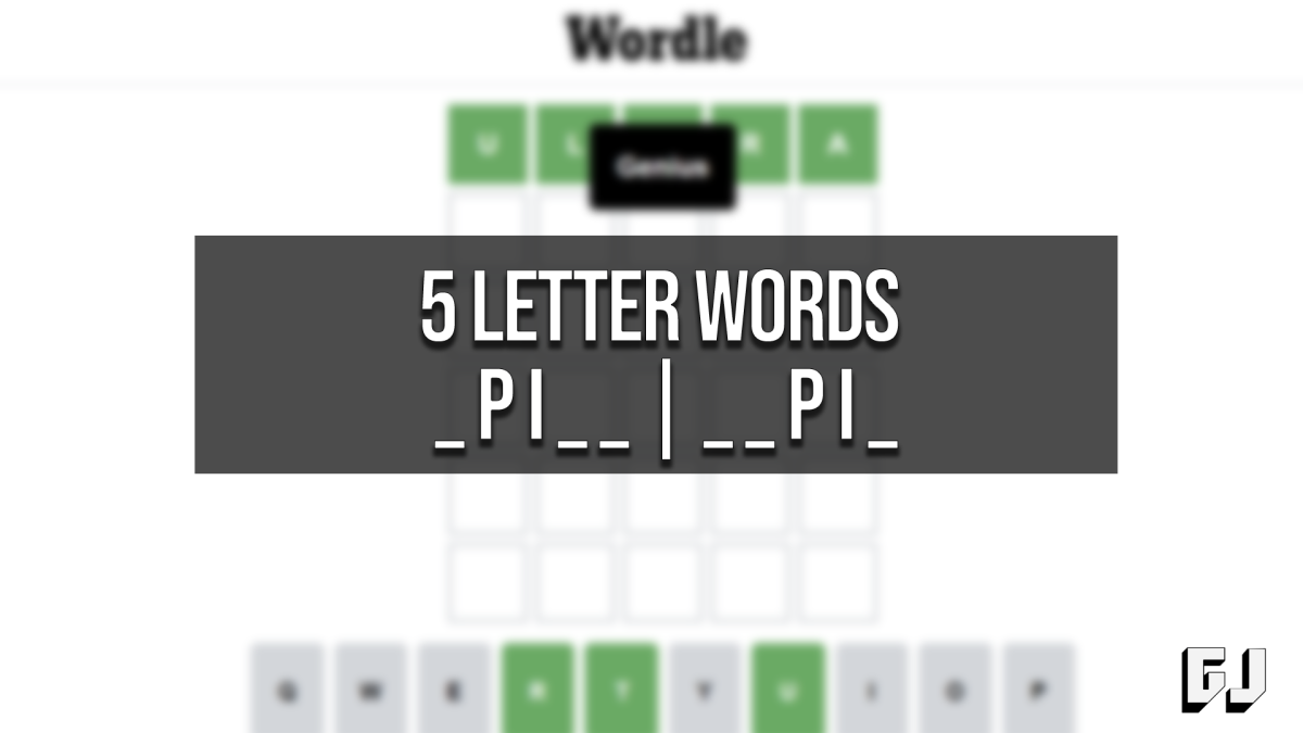 5 Letter Words PI Middle