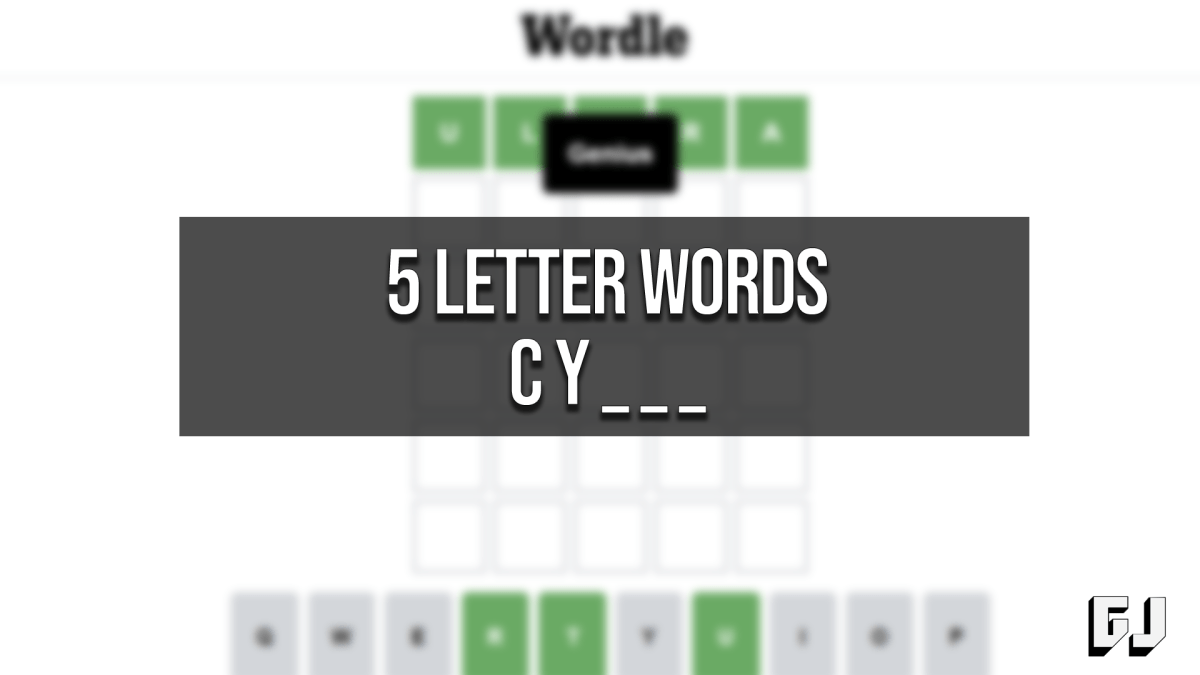 5 Letter Words Starting CY