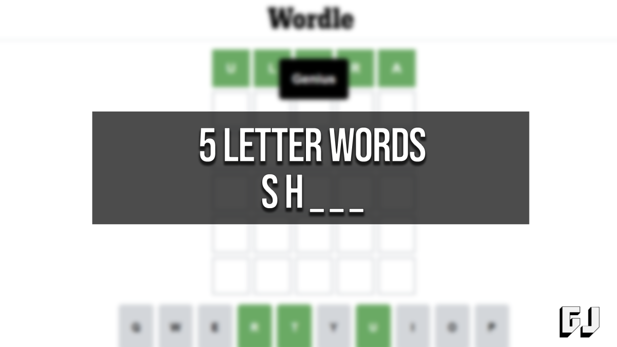 5 Letter Words Starting SH