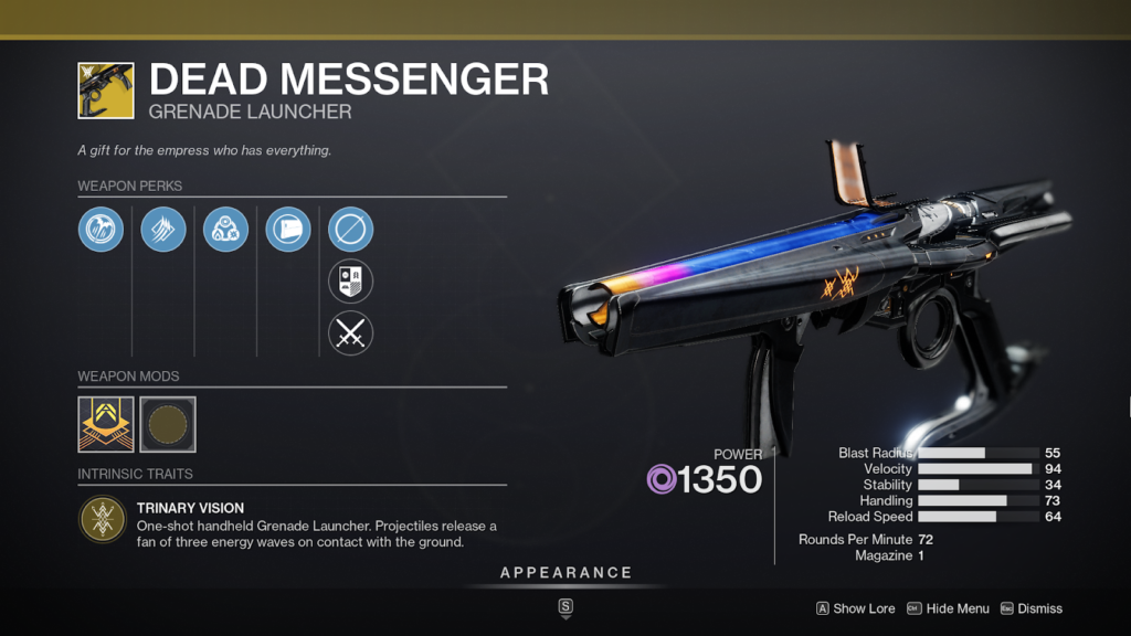 All Destiny 2 Witch Queen Exotics - Dead Messenger