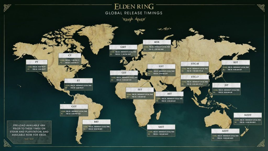 Elden Ring Official Global Release Timings