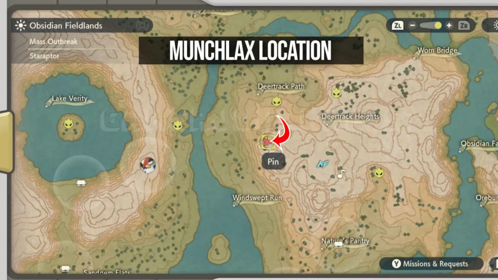 Pokemon Legends Arceus Munchlax Location Map
