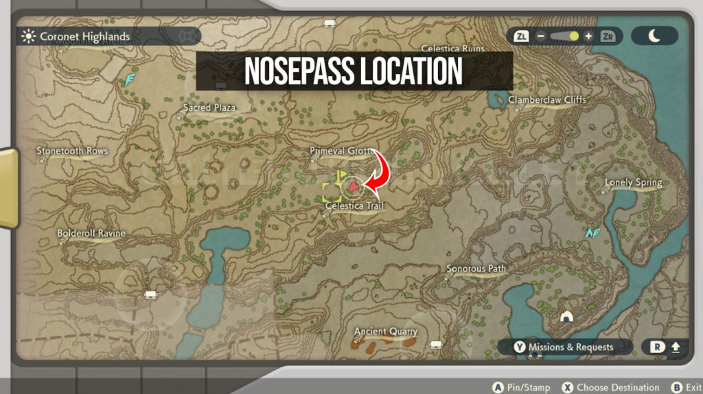 Where to Find Nosepass in Pokemon Legends Arceus