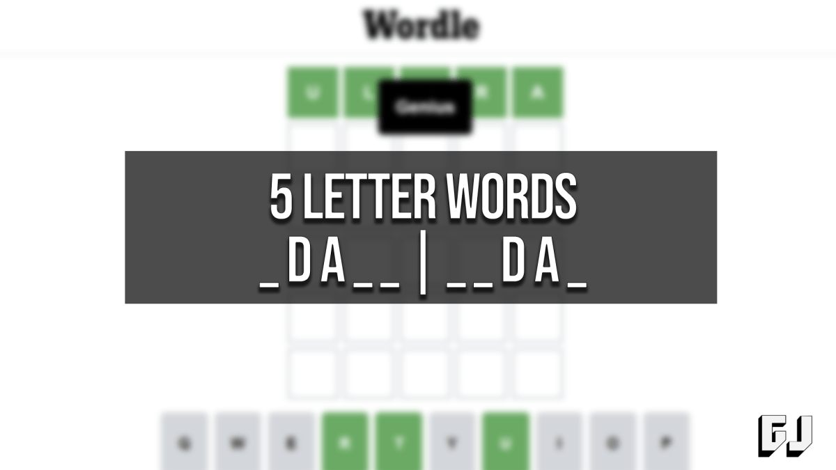 5 Letter Words DA Middle