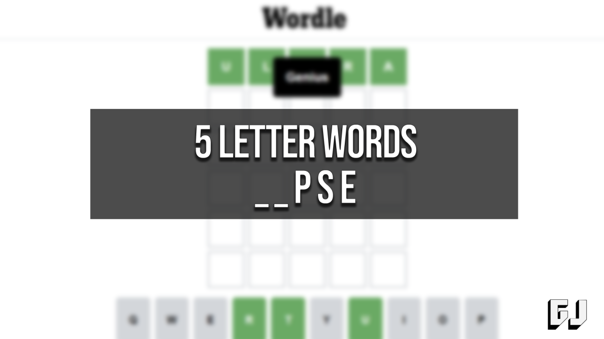 5 Letter Words End PSE