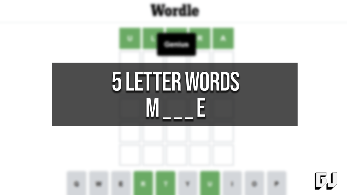 5 Letter Words Start M End E
