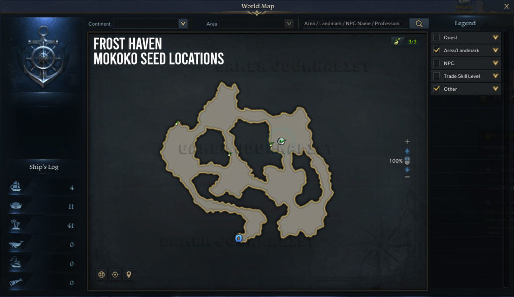 All Mokoko Seed Locations in Frost Haven Map