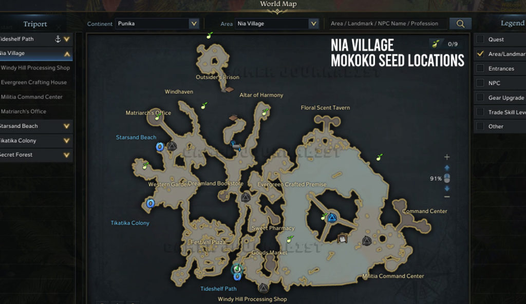 All Mokoko Seed Locations in Nia Village