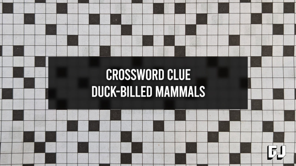 Duck billed Mammals Crossword Clue Gamer Journalist