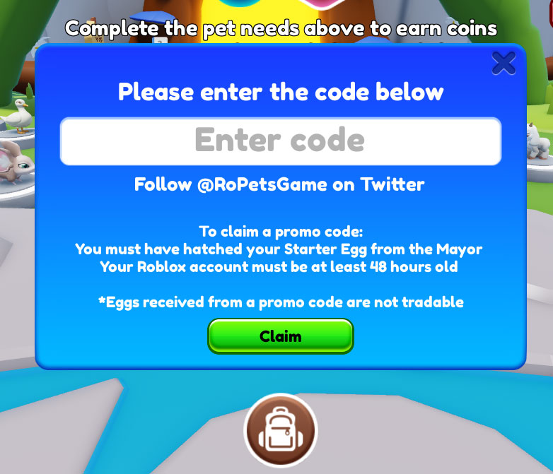 Roblox RoPets Codes Redeem