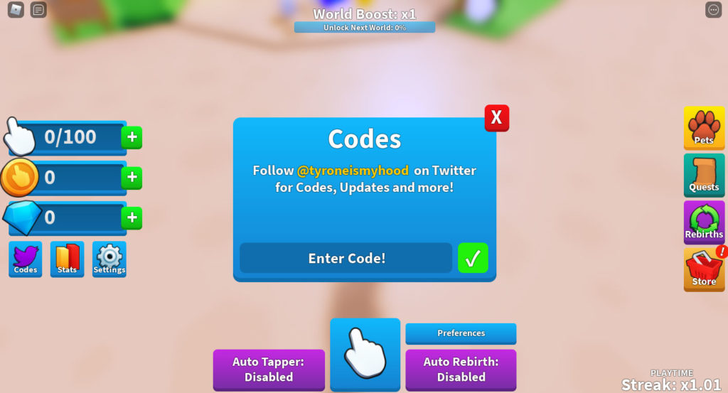 Tapping Frenzy Codes Redeem