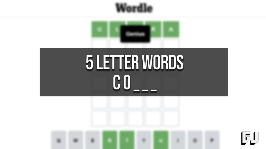 5 Letter Words Starting with CO