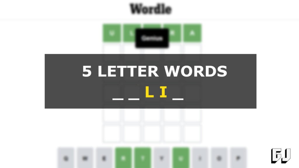 5 letter words containing li and b