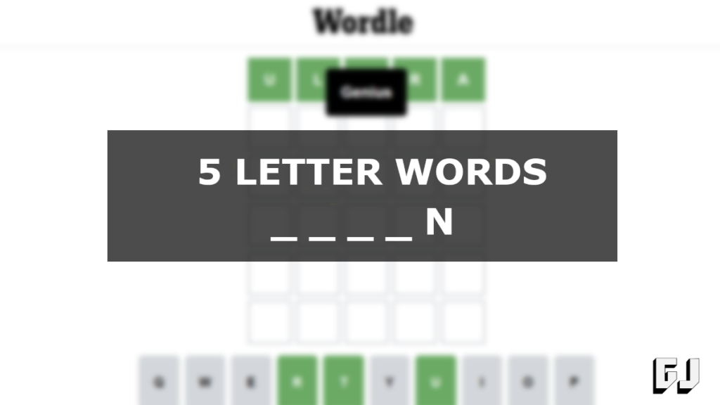 5 letter words beginning s and ending n