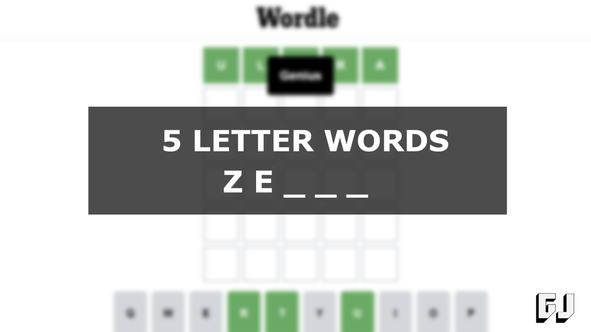 Five Letter Words Starting With ZE