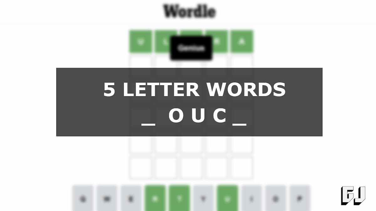 5 letter words with ouc in them