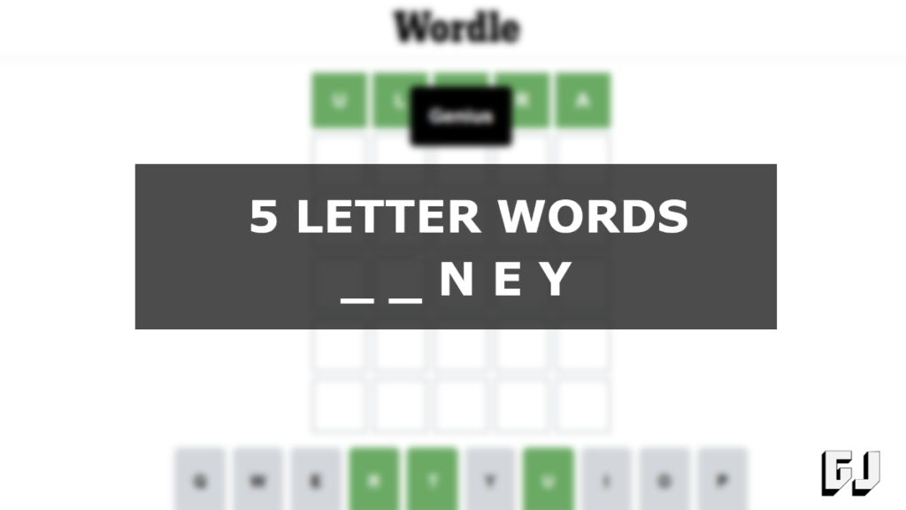 5 letter words ending with enye