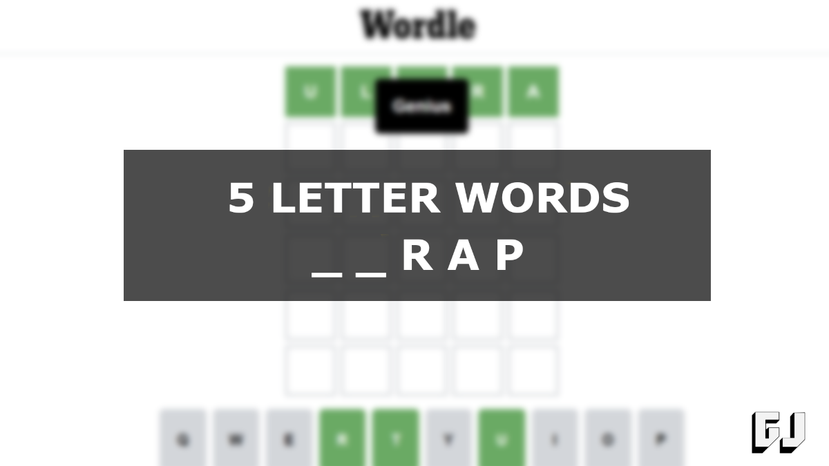 5 letter words ending with rap