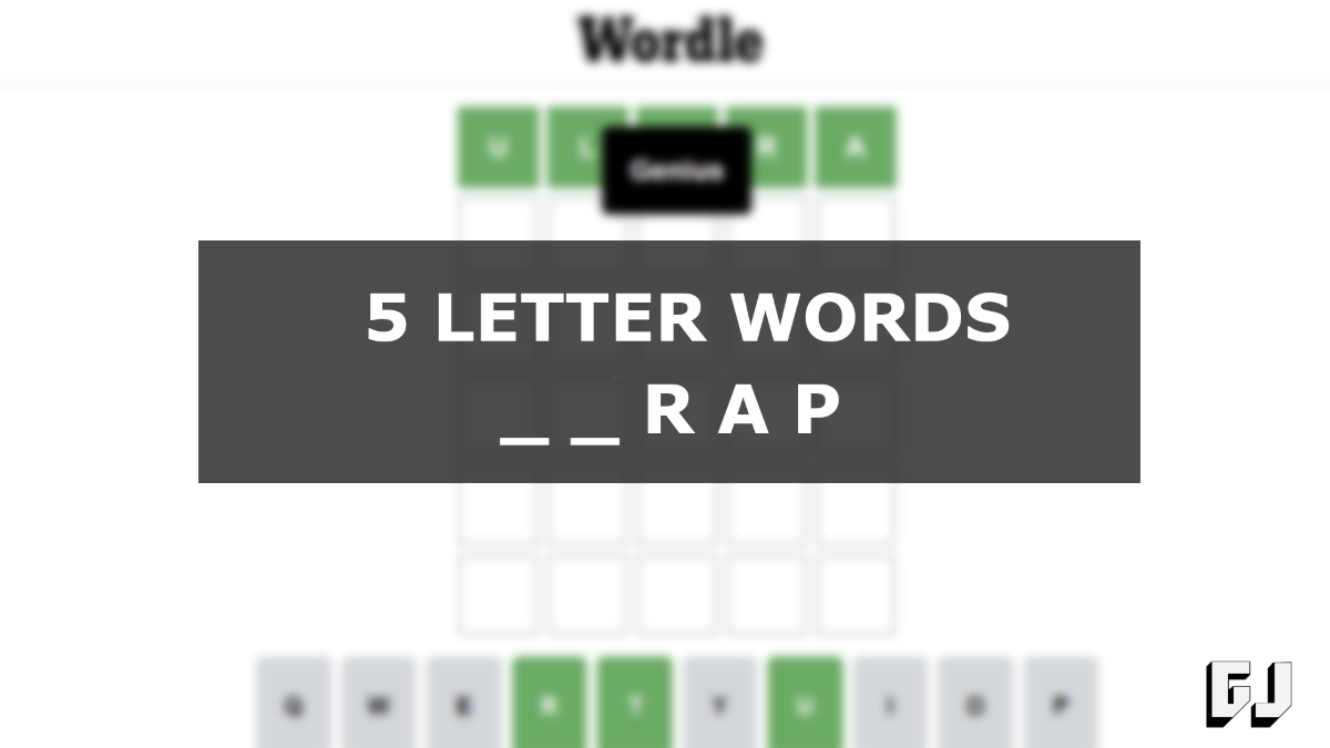 5 Letter Words Ending RAP