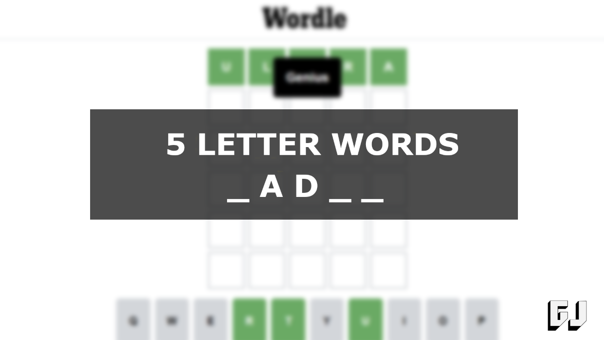 5 Letter Words AD Middle