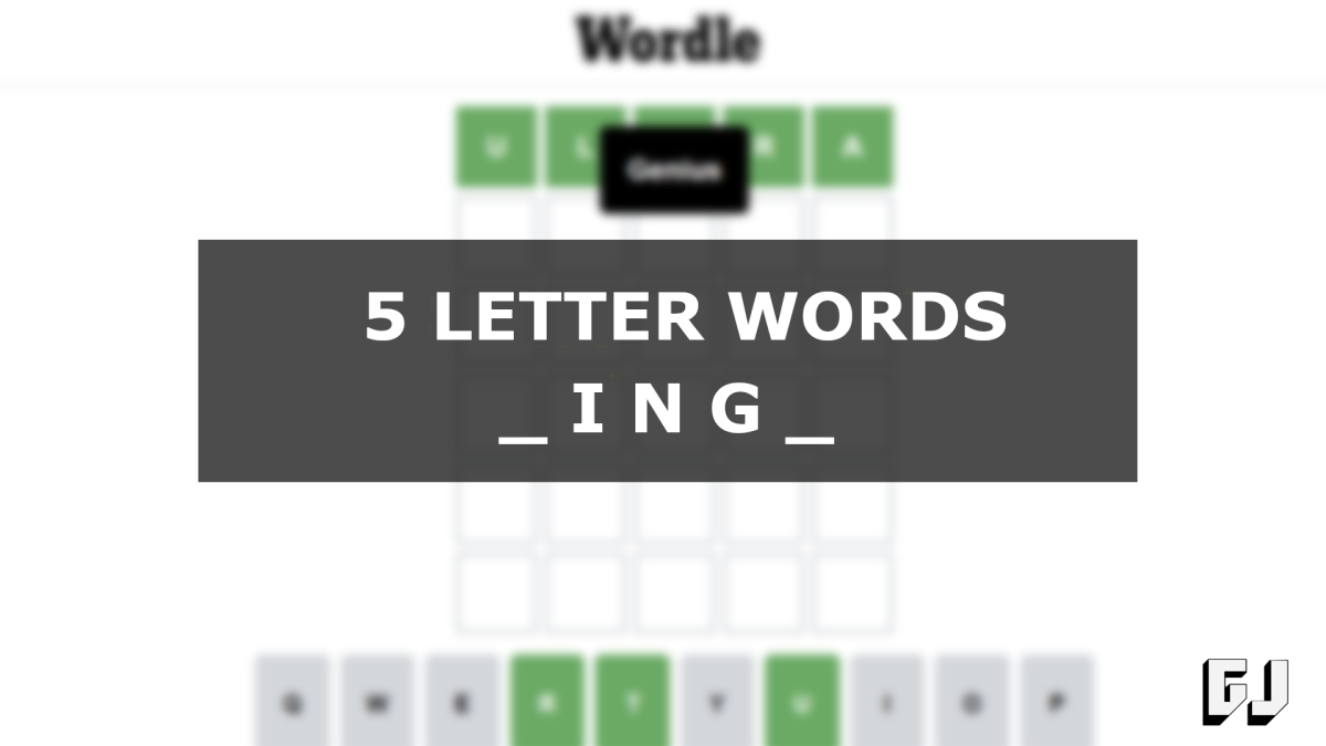 5 Letter Words ING Middle