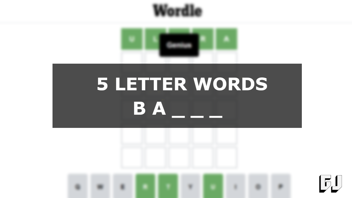 5 letter words ba dy