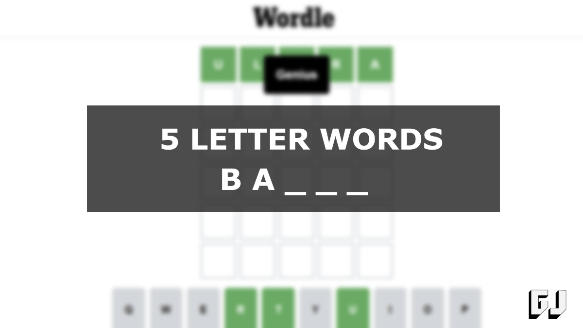 5 letter words starting BA