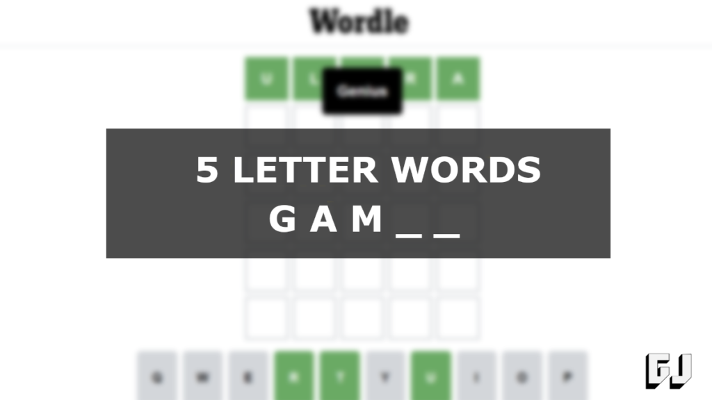 6 letter word starting with gam