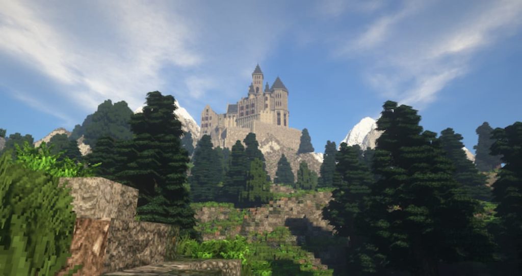 Mountaintop castle screenshot Minecraft