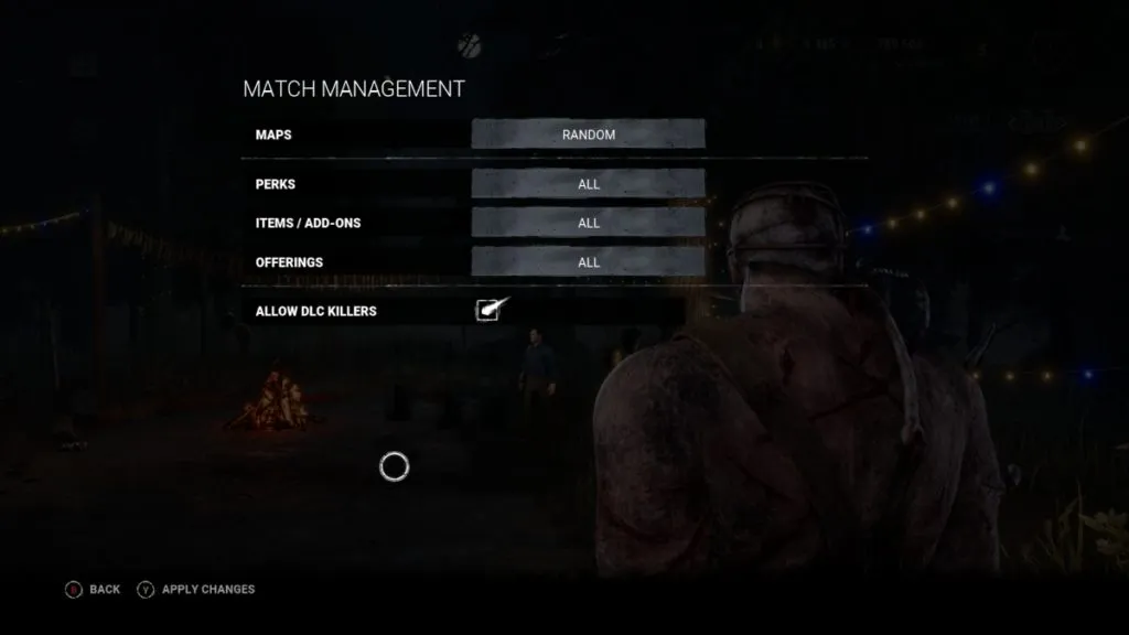 Dead by Daylight Custom Settings Menu