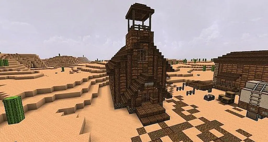 Minecraft Wild West church screenshot