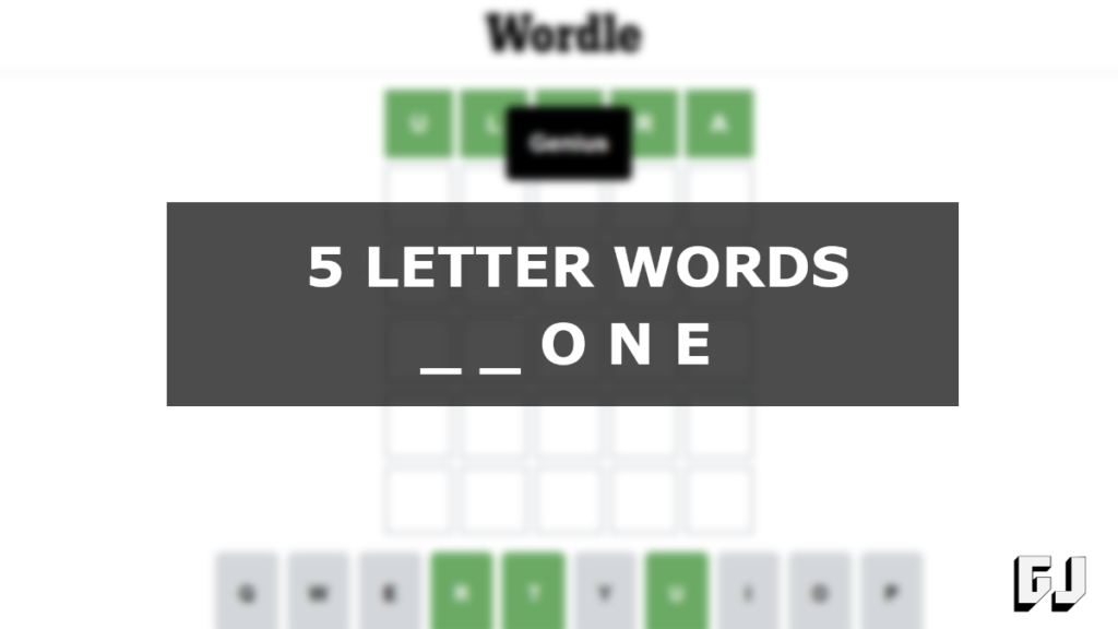 6 letter words ending with one