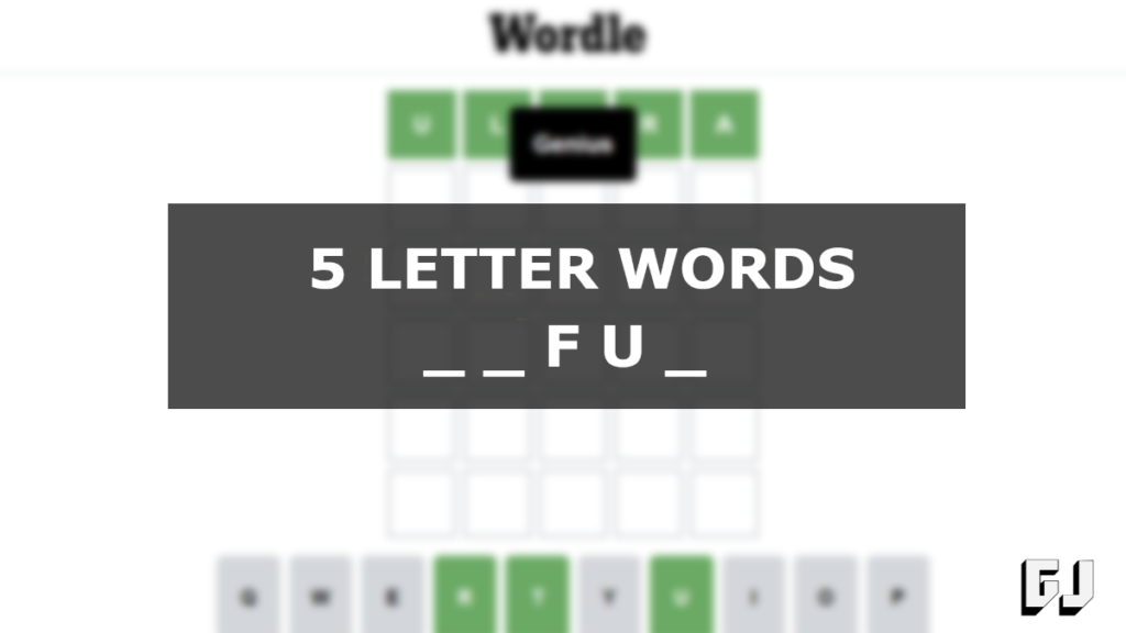 5 letter words with fu in them