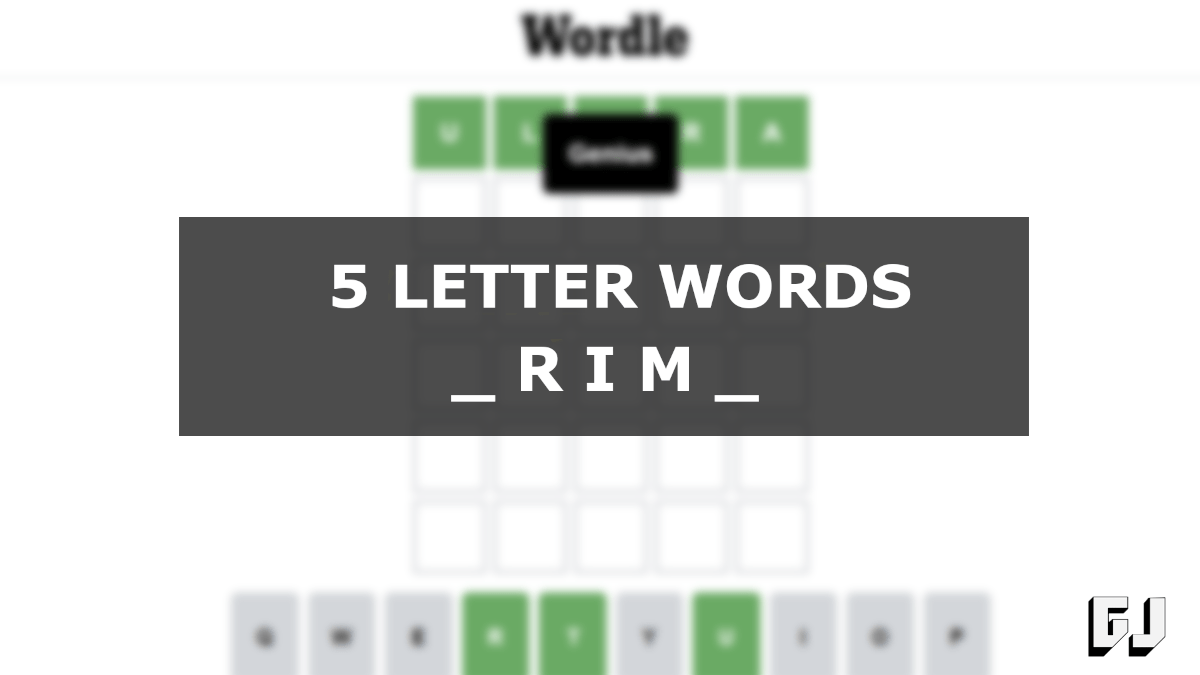 5 Letter Words RIM Middle